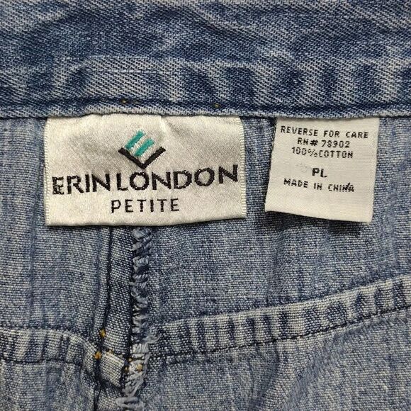 VTG 80s Medium Wash Studded High Waist Wide Leg Jeans Large Petite - Picture 12 of 14